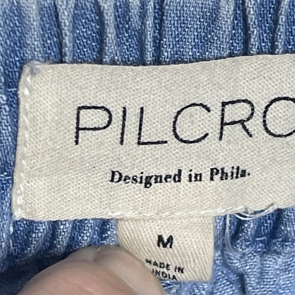 Pilcro Chambray Ruffle Shorts Drawstring Waist Lightweight Women's M - Picture 4 of 5